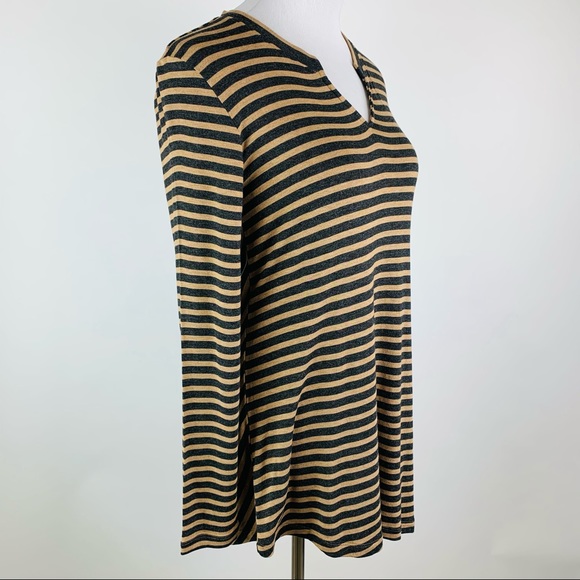 CAbi Striped Slant Tee Asymmetric Hem Style 3629 - Picture 5 of 10